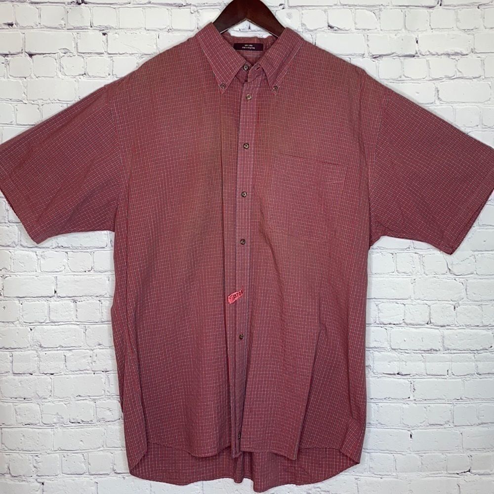 Nordstrom Seersucker Cotton Short Sleeve Shirt XL